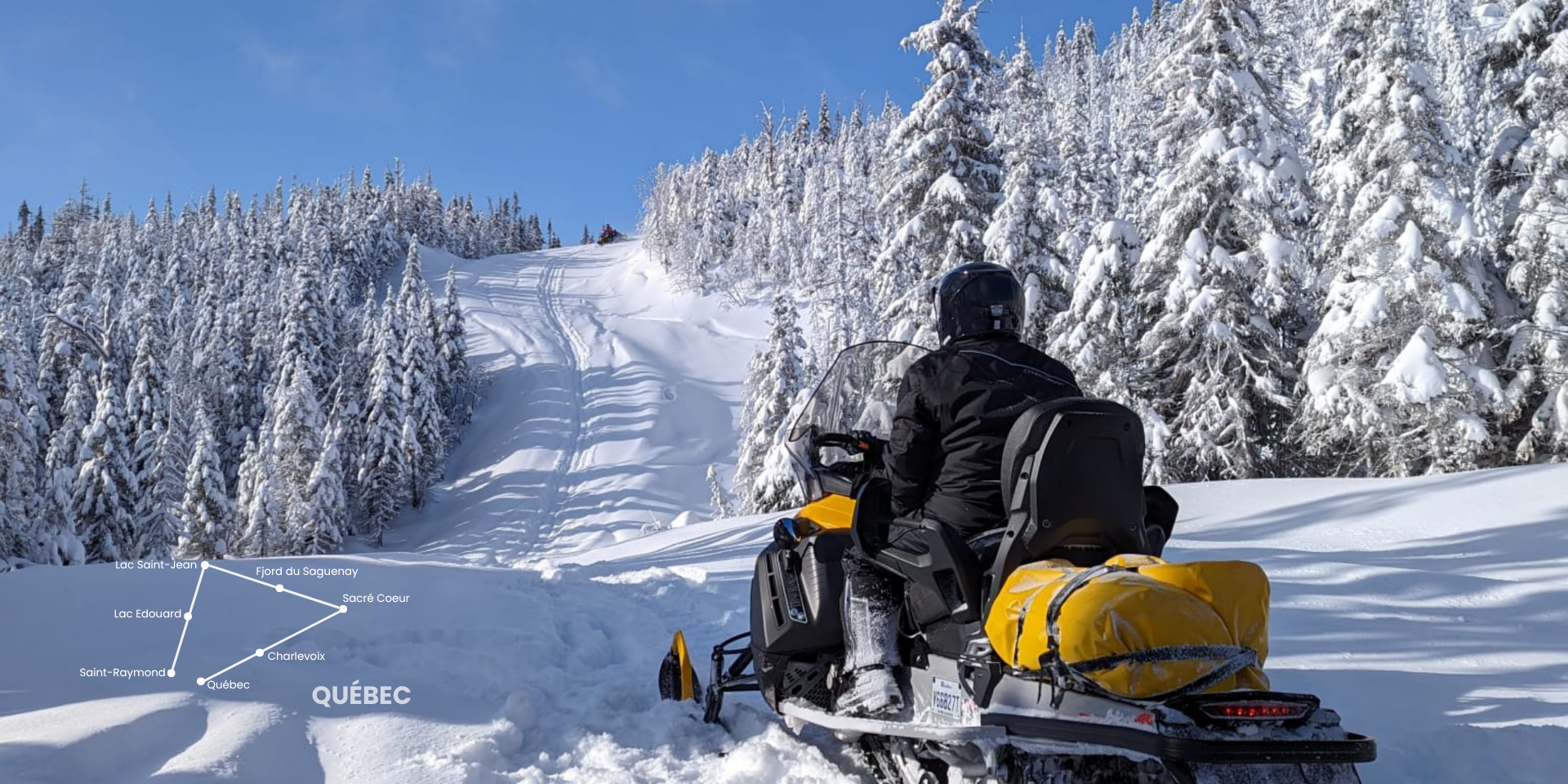 Raid privé en motoneige dans le Québec sauvage Évasion Forever Voyages.